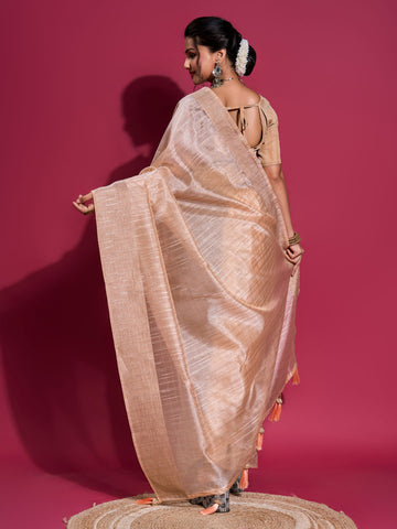 Zari Booti Woven Organza Woven Saree