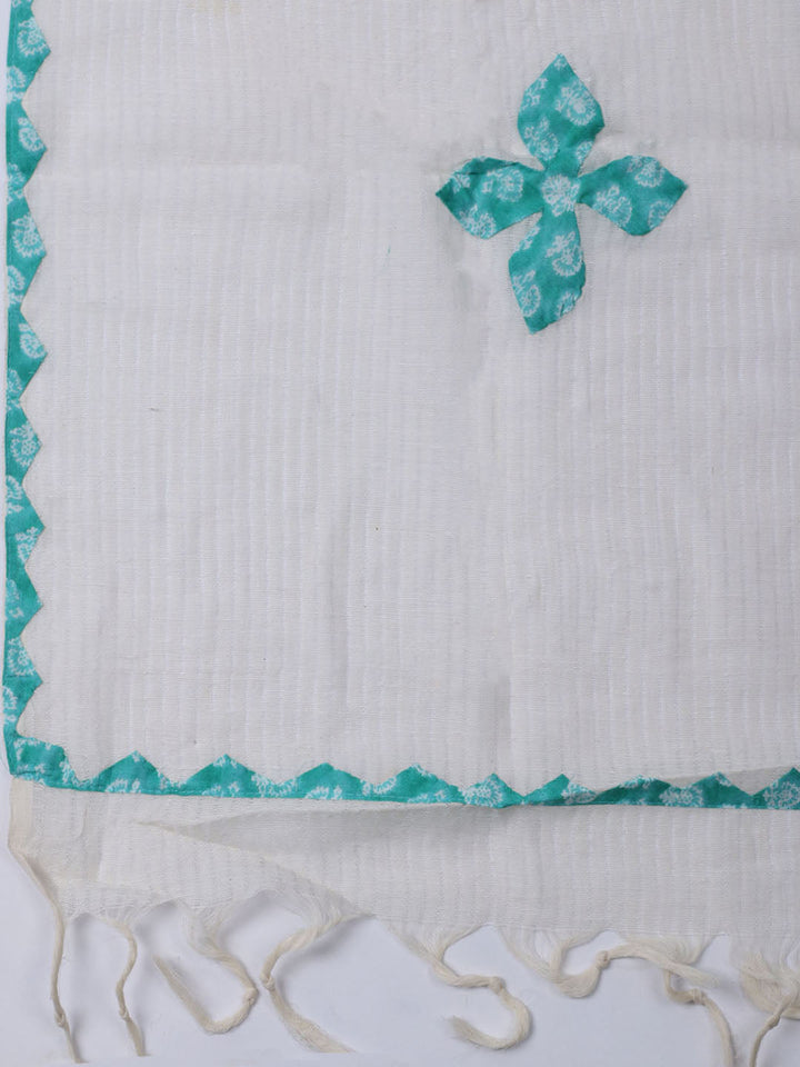 Printed Cotton Blend Unstitched Suit With Dupatta