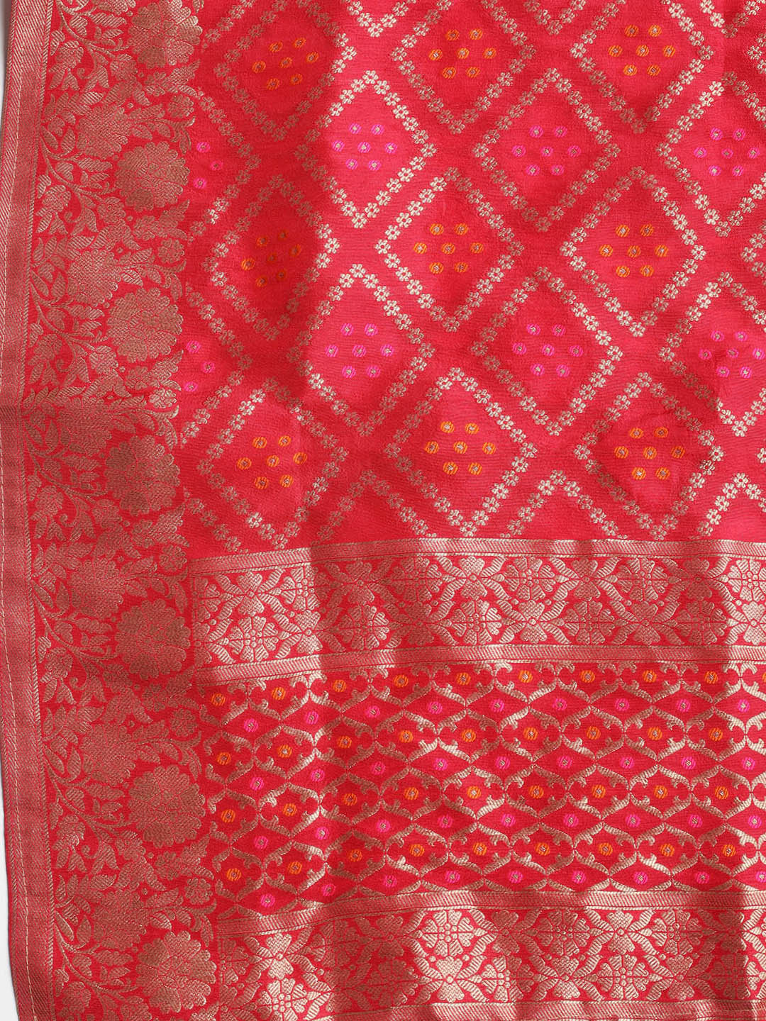 Embroidered Chanderi Unstitched Suit With Dupatta