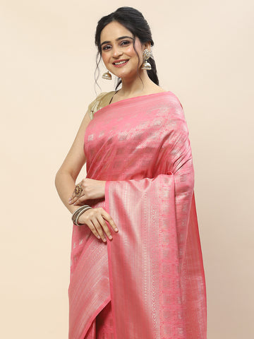 Zari Jaal Woven Handloom Saree