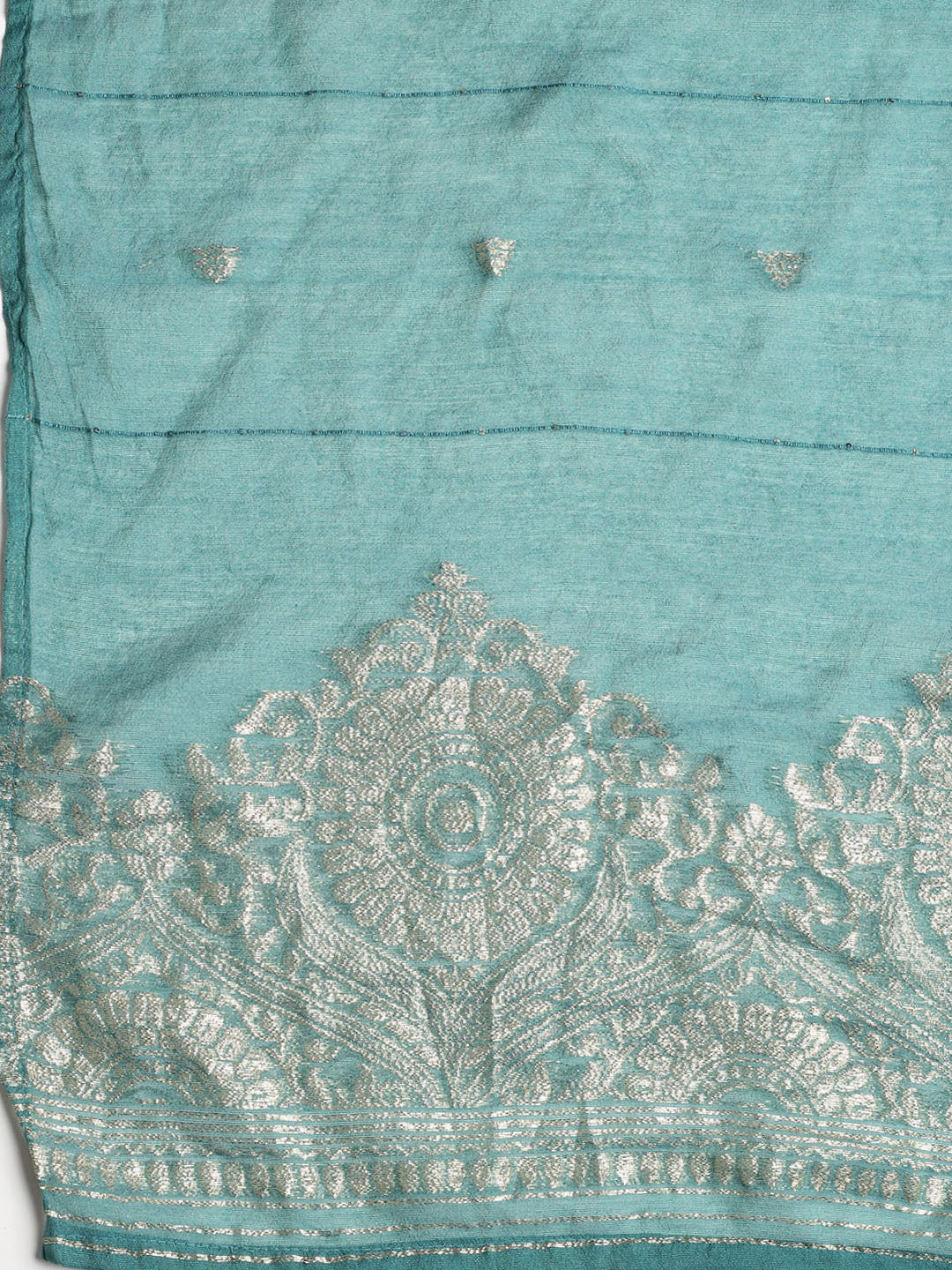 Neck Embroidered Cotton Blend Unstitched Suit With Dupatta