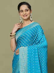 Zari Jaal Woven Crepe Saree