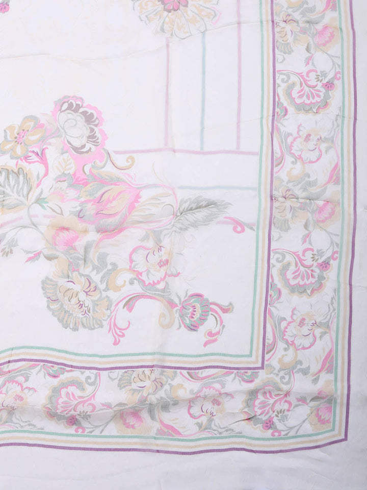 Embroidered Cotton Blend Unstitched Suit With Pant &amp; Dupatta