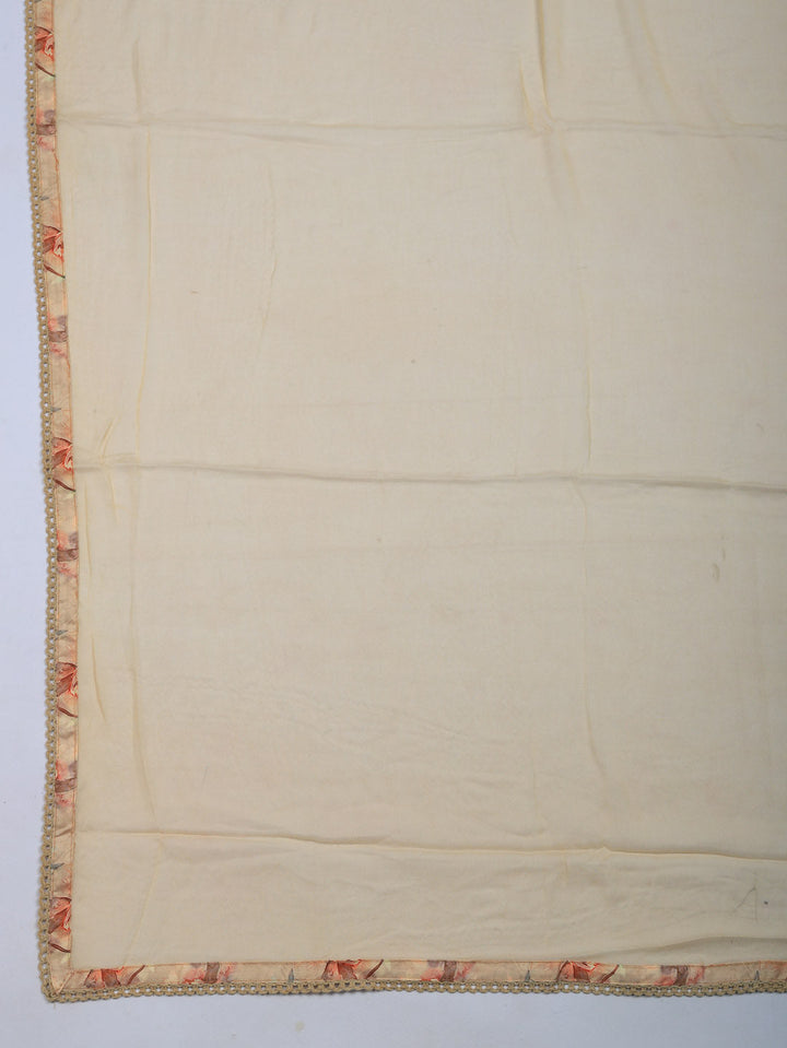 Embroidered Cotton Blend Unstitched Suit With Pant &amp; Dupatta