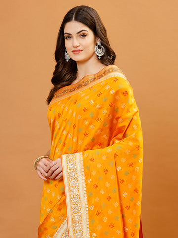 Zari Border Banarasi Woven Saree