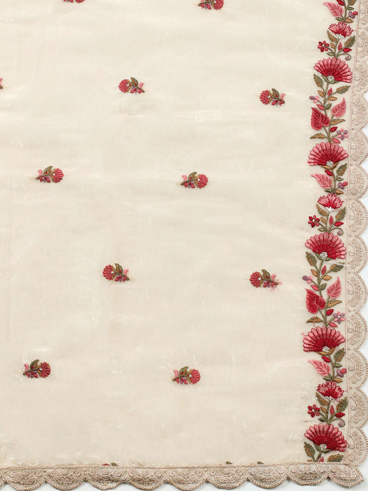 Printed Tissue Unstitched Suit With Dupatta