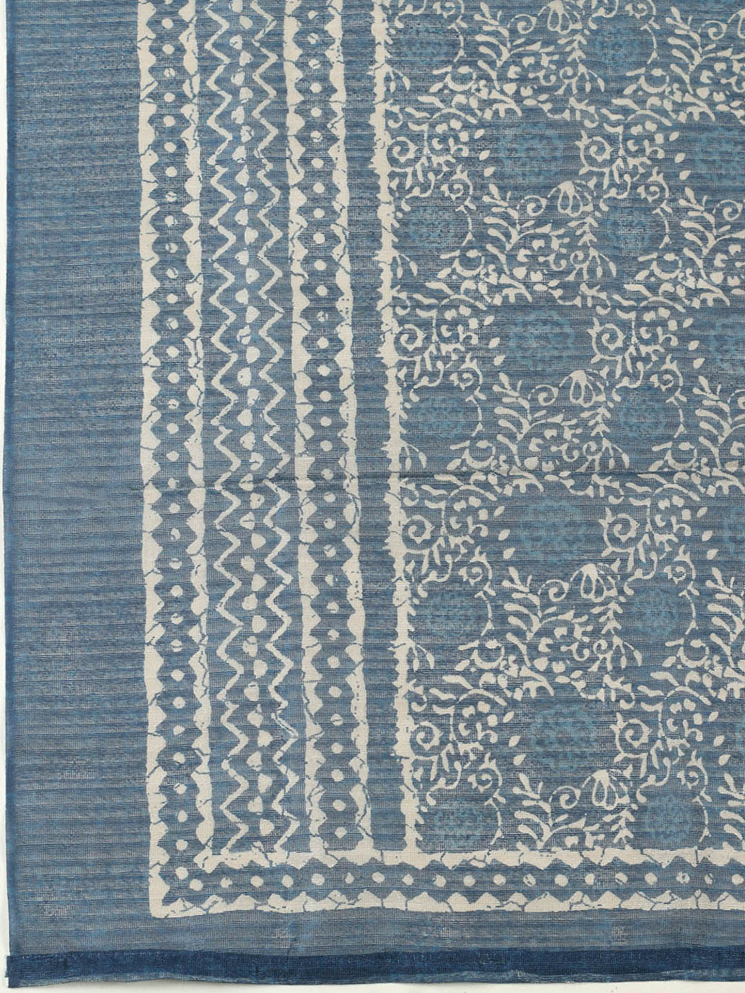 Printed Chanderi Unstitched Suit With Pant &amp; Dupatta