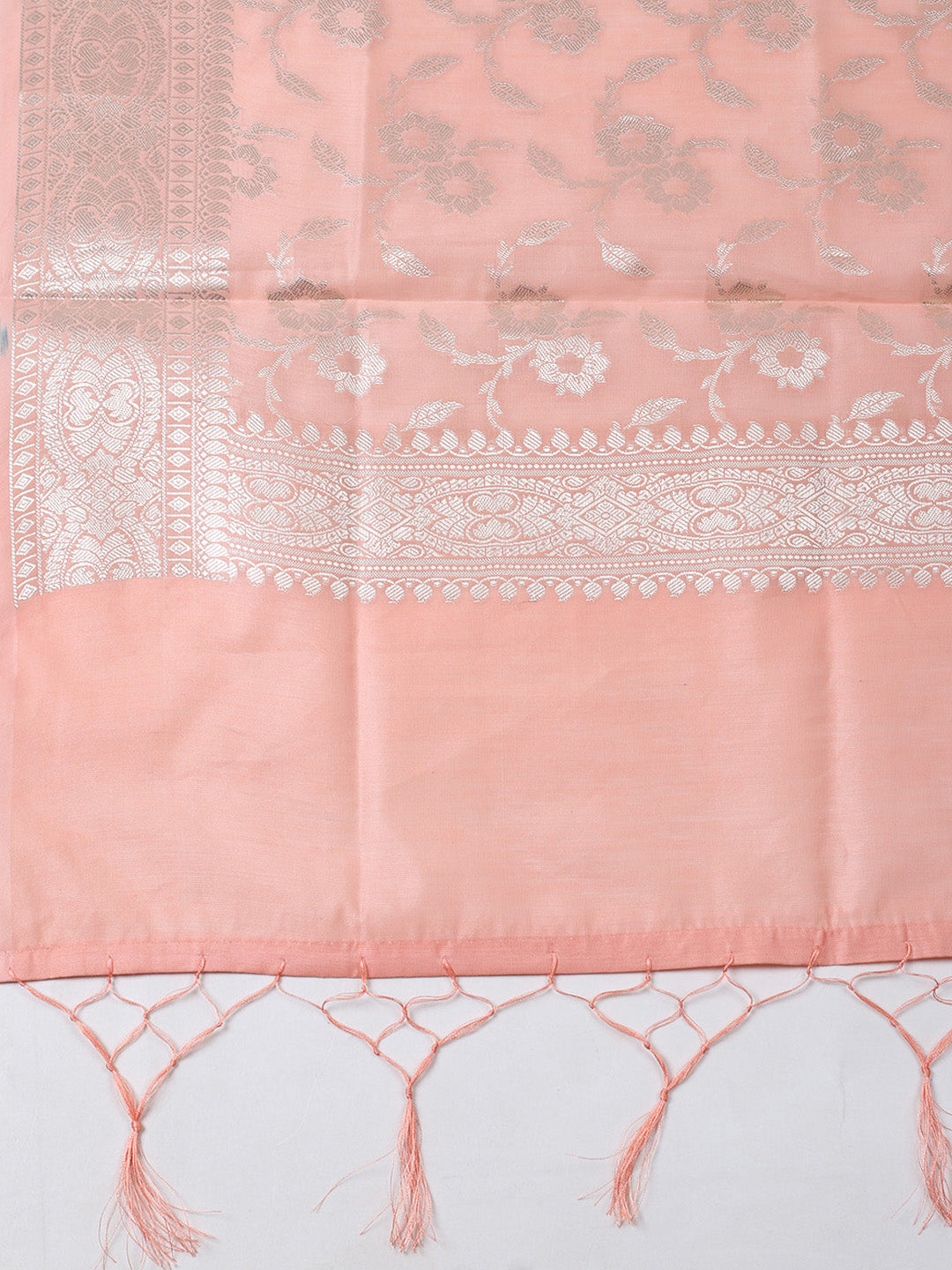 Woven Design Chanderi Unstitched Suit With Pant &amp; Dupatta