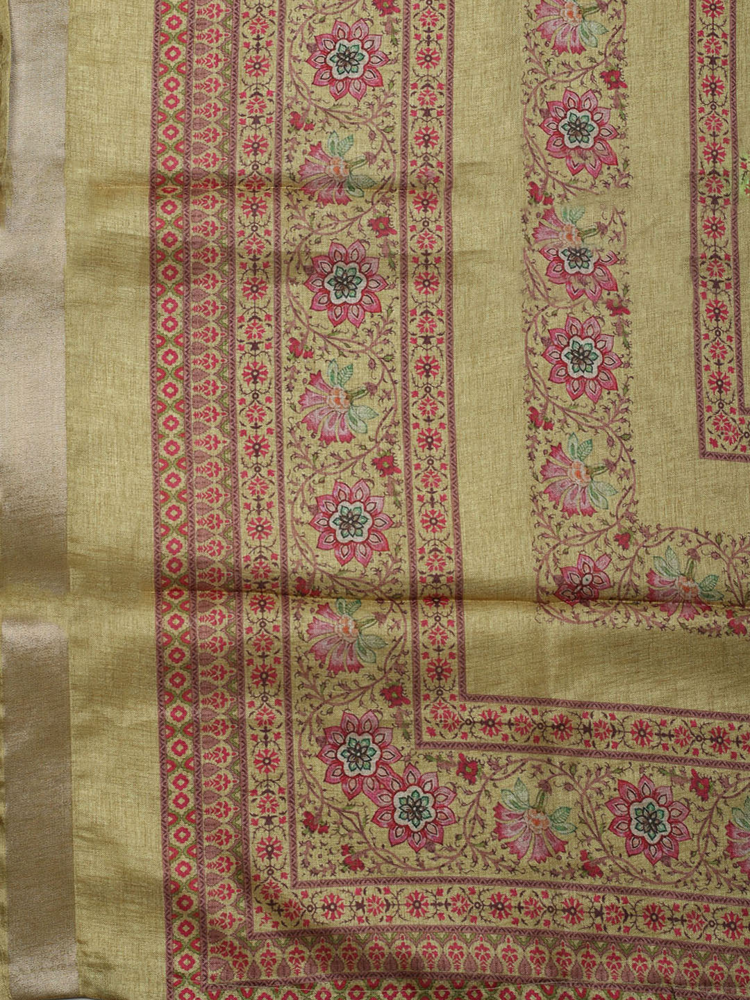 Embroidered Tussar Unstitched Suit With Dupatta
