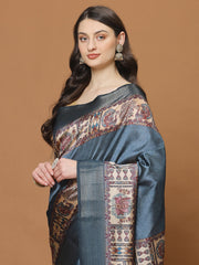 Digital Printed Satin Woven Saree