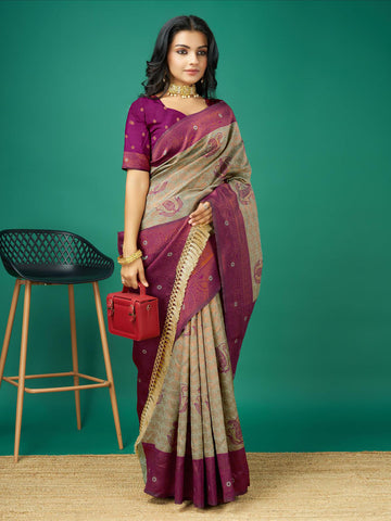 Zari Border Woven Handloom Saree