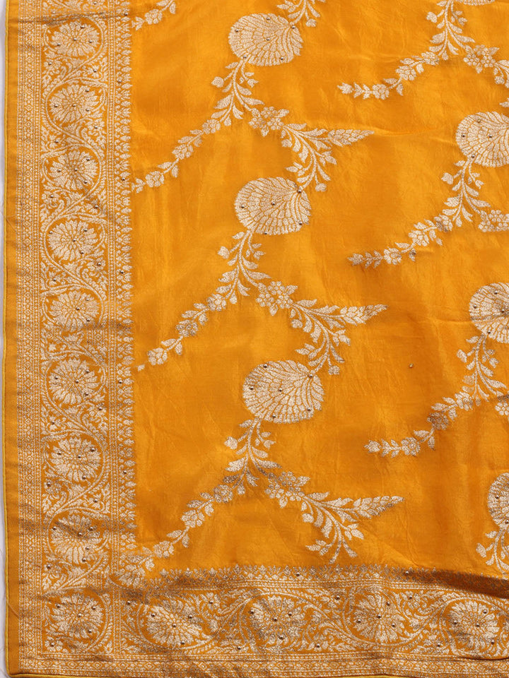 Banarasi Art Silk Unstitched Suit With Dupatta