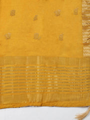 Embroidered Cotton Blend Unstitched Suit With Pant & Dupatta