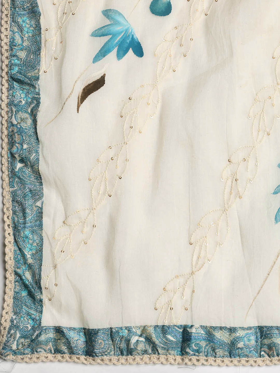 Embroidered Cotton Blend Unstitched Suit With Dupatta