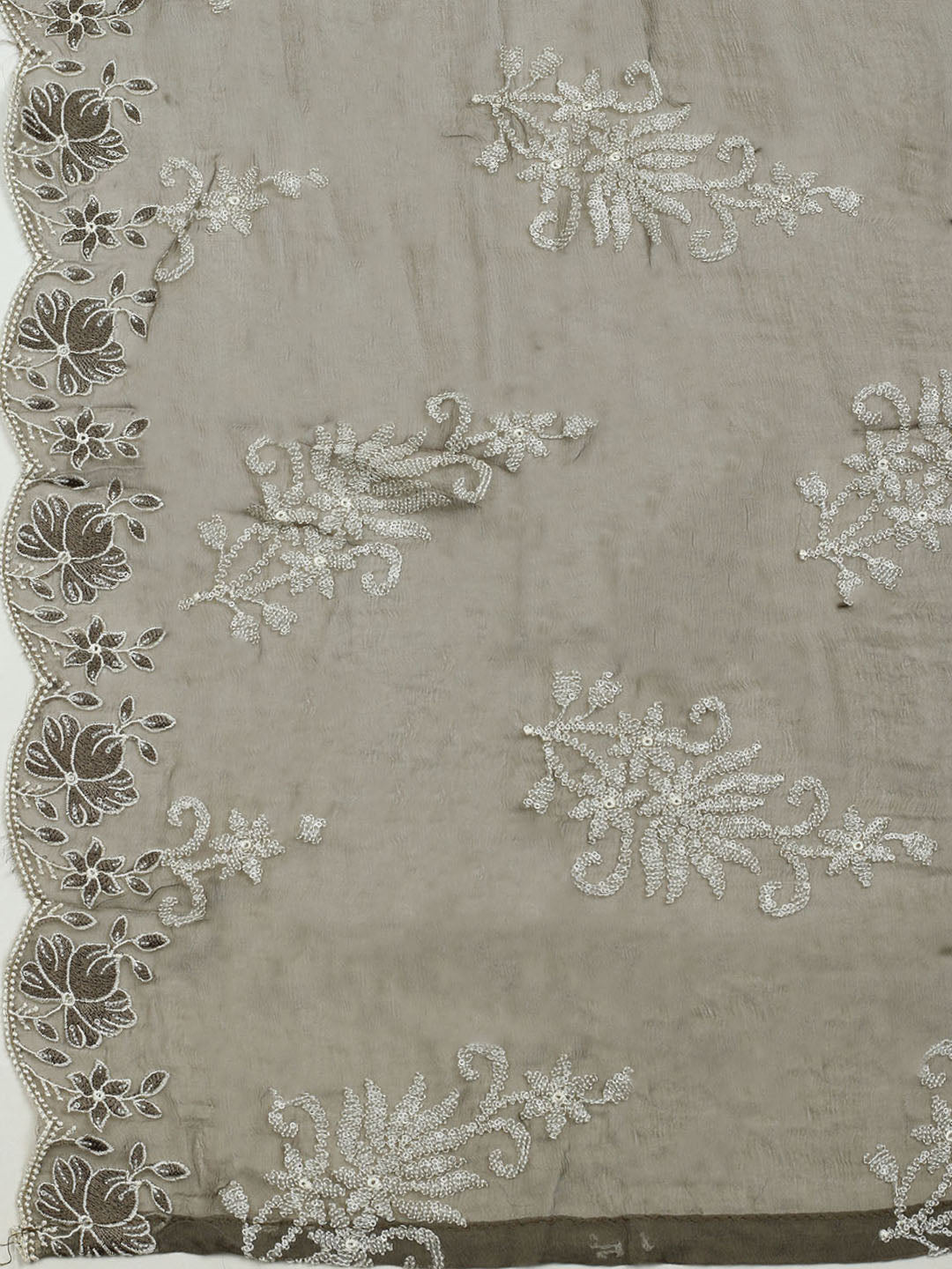 Embroidered Organza Unstitched Suit With Dupatta