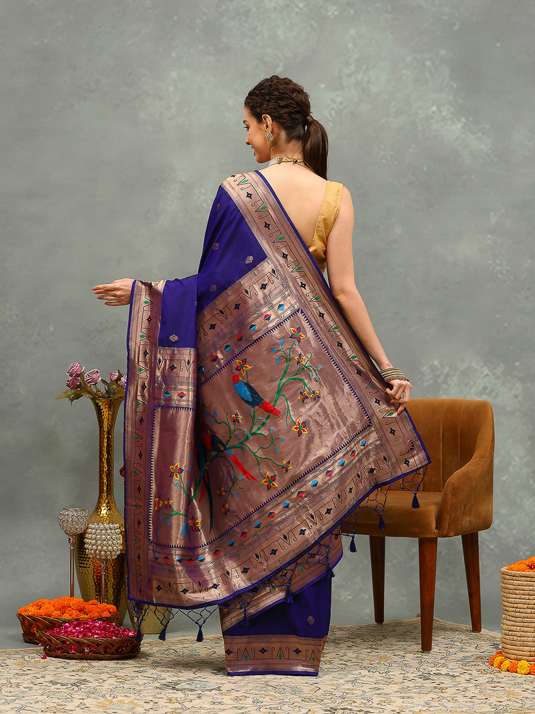 Woven Design Cotton Blend Saree