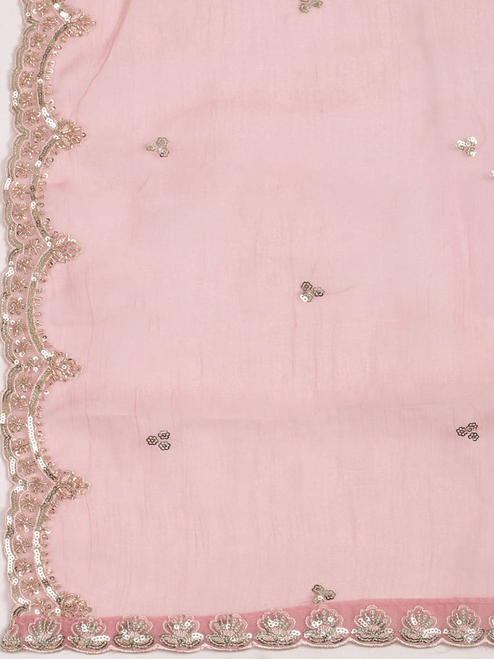 Embelished Organza Unstitched Suit With Dupatta