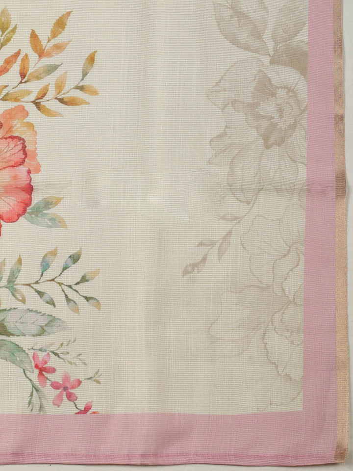 Printed Tissue Unstitched Suit With Pant &amp; Dupatta