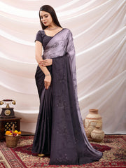 Stone Work Satin Woven Saree