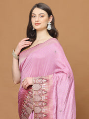 Zari Border Booti Art Silk Woven Saree