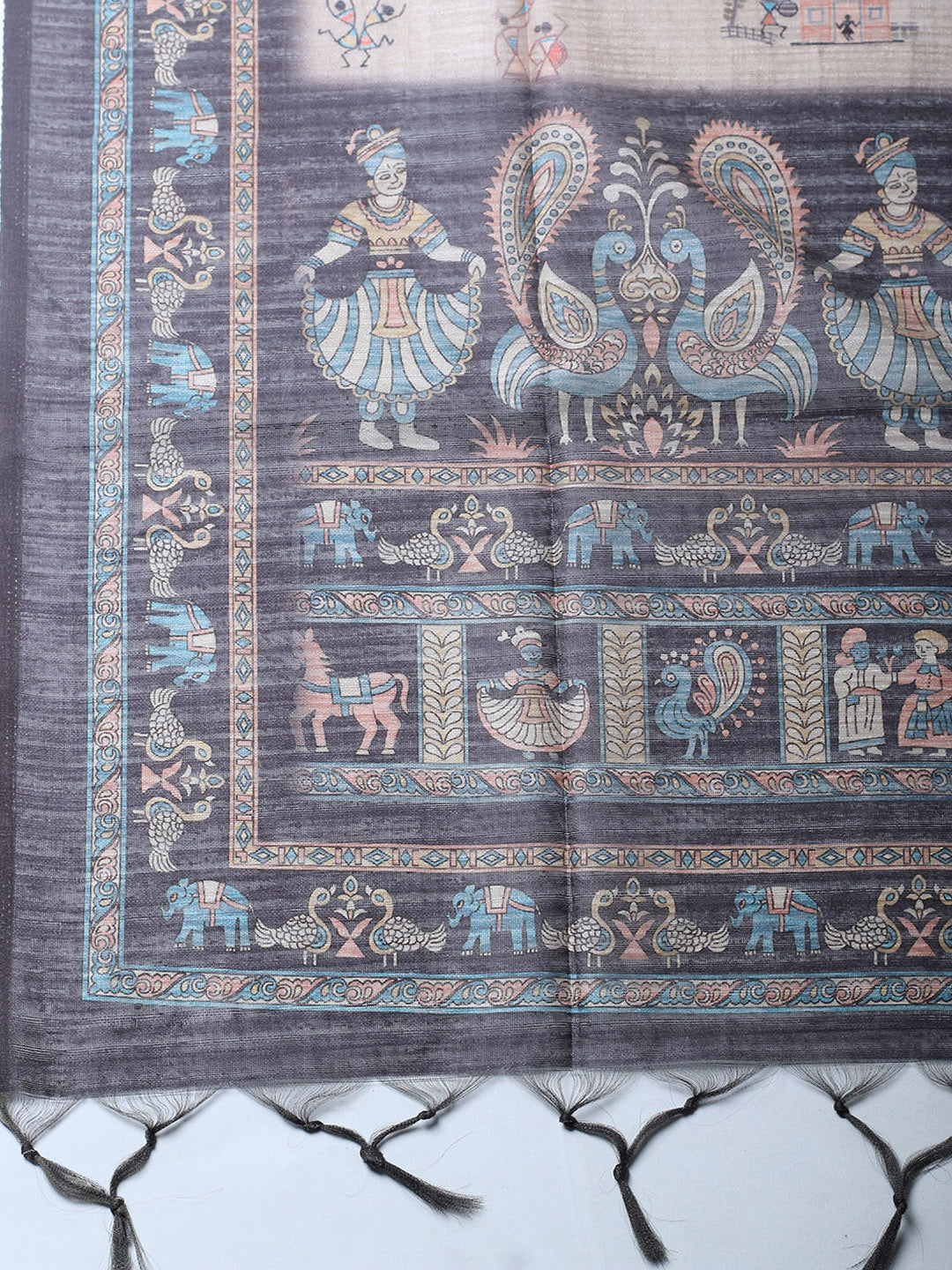 Embroidered Chanderi Unstitched Suit With Pant &amp; Dupatta