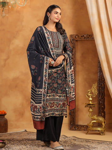 Printed Muslin Kurta With Pants & Dupatta