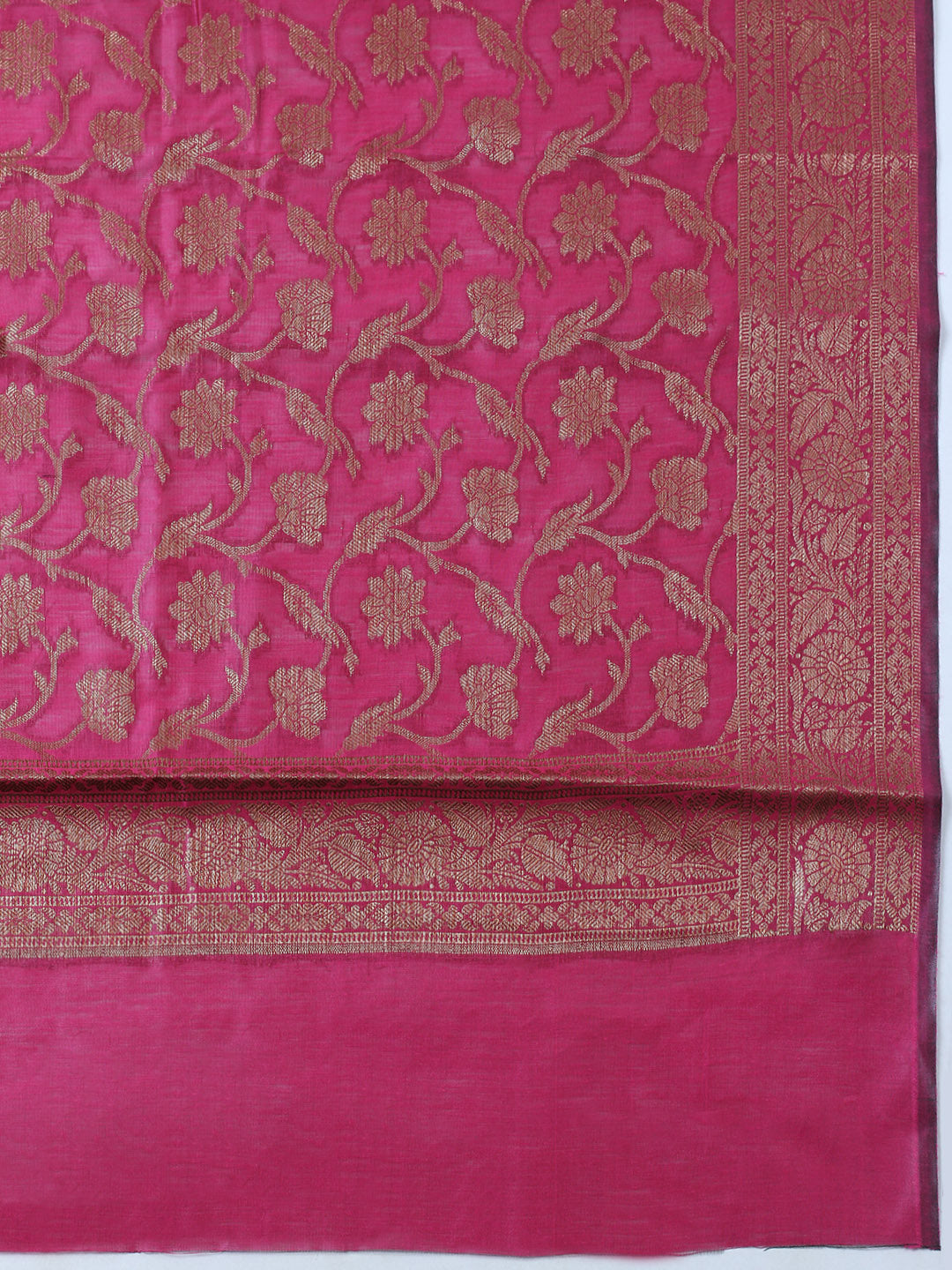 Banarasi Chanderi Unstitched Suit With Pant &amp; Dupatta