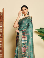 Printed Tussar Saree
