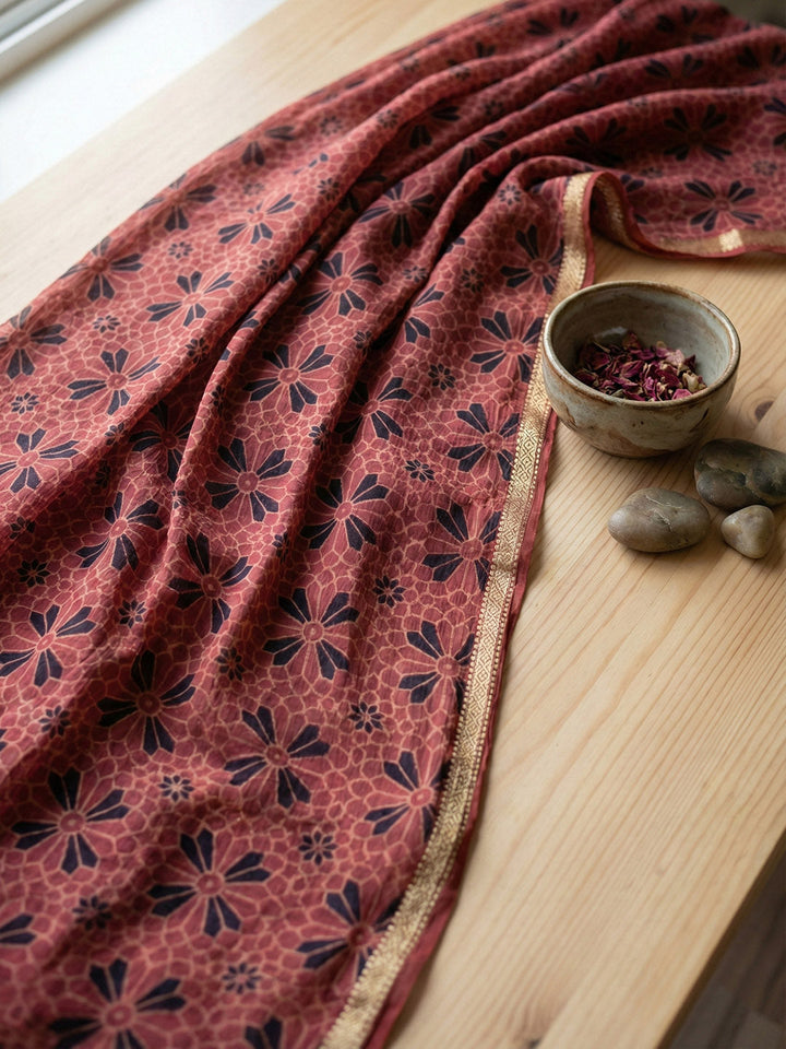 Embroidered Cotton Blend Unstitched Suit With Pant &amp; Dupatta