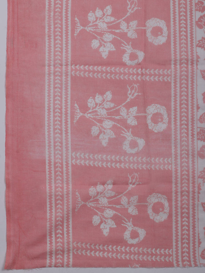 Printed Cotton Blend Unstitched Suit With Dupatta