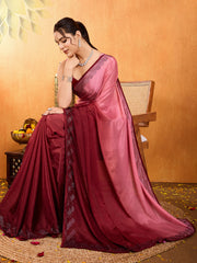 Embroidered Chinon Saree