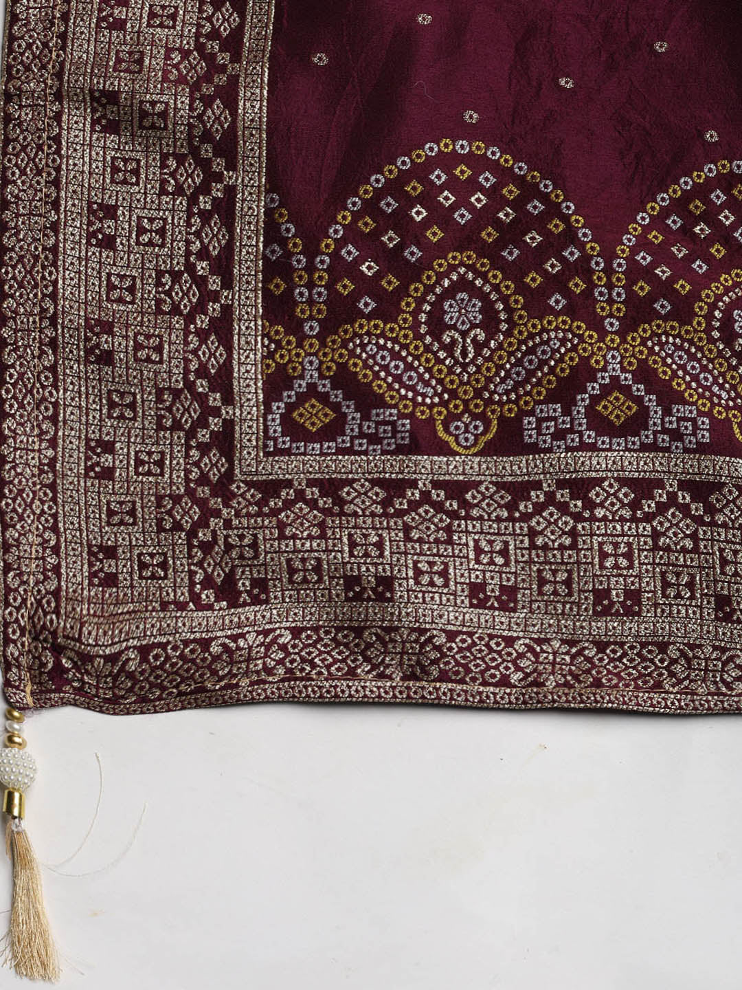 Embroidered Chanderi Unstitched Suit With Dupatta