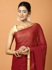 Zari Border Chiffon Woven Saree