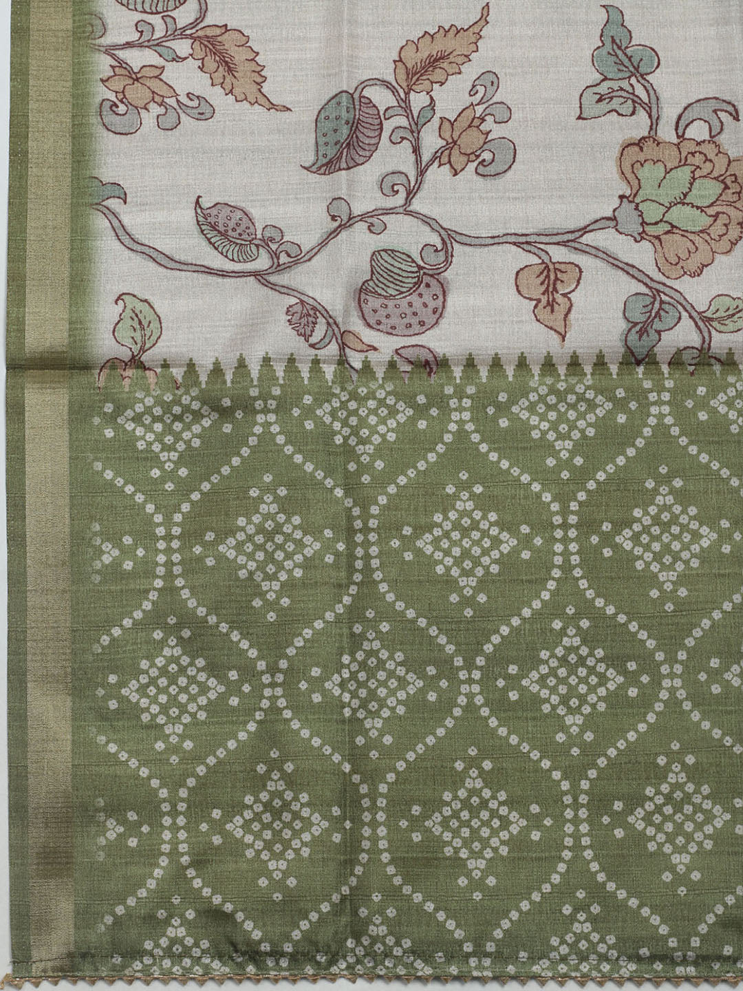 Embroidered Tussar Unstitched Suit With Dupatta