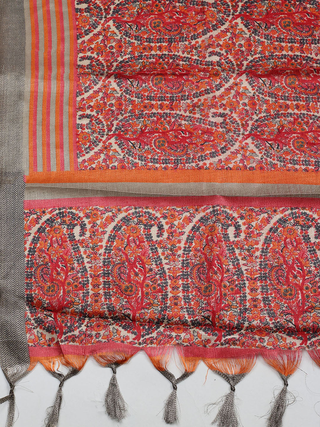 Embroidered Cotton Blend Unstitched Suit With Pant &amp; Dupatta