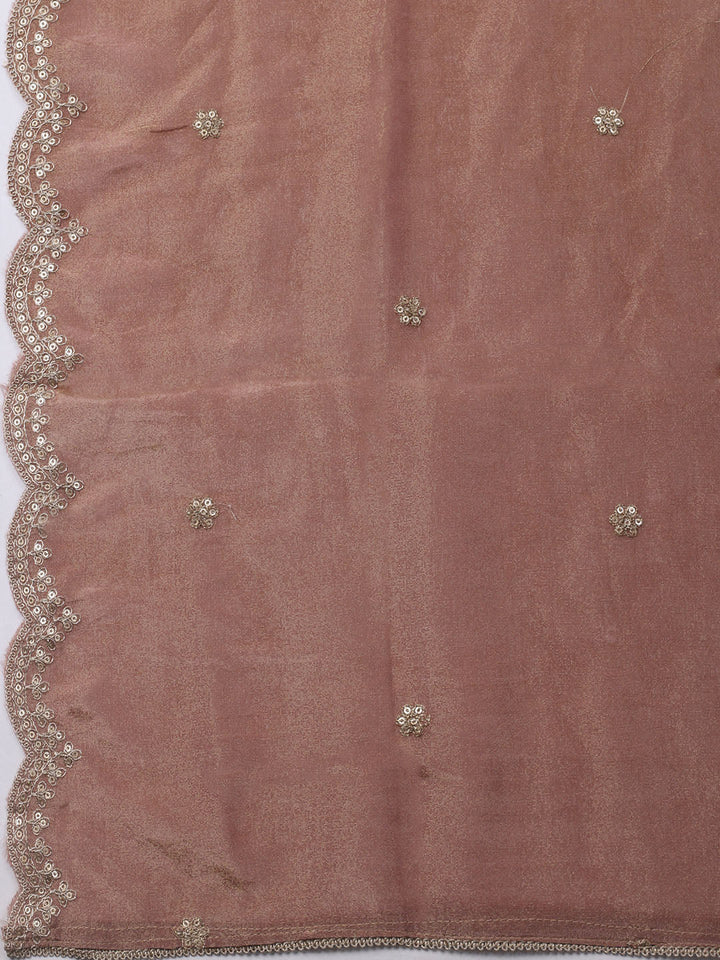 Embroidered Tissue Unstitched Kurta With Pant &amp; Dupatta