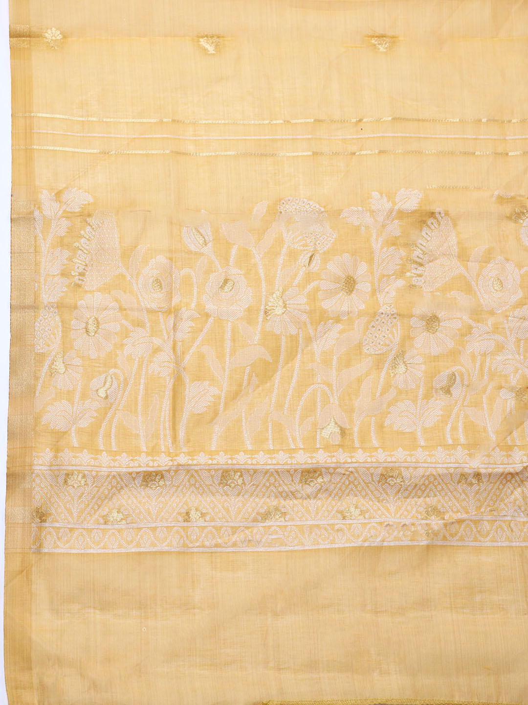 Embroidered Cotton Blend Unstitched Suit With Pant &amp; Dupatta