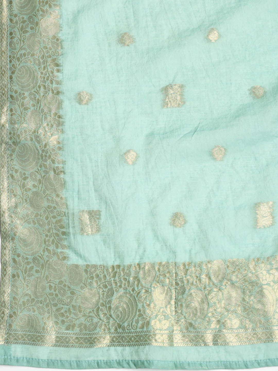 Woven Neck Chanderi Unstitched Suit With Dupatta