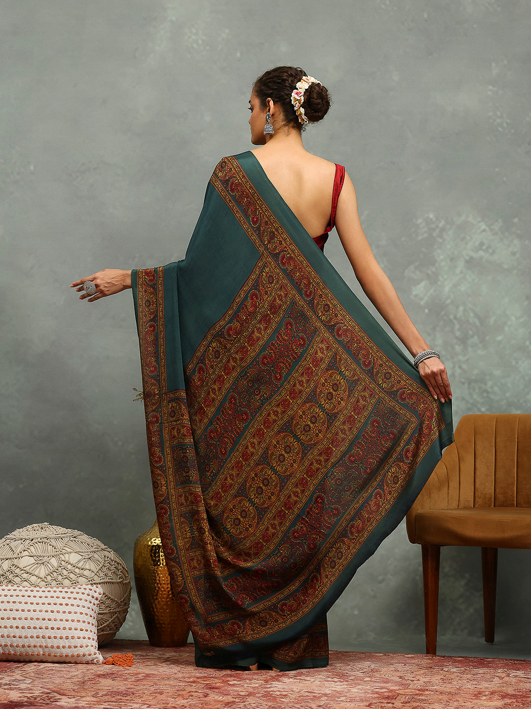 Digital Printed Crepe Saree