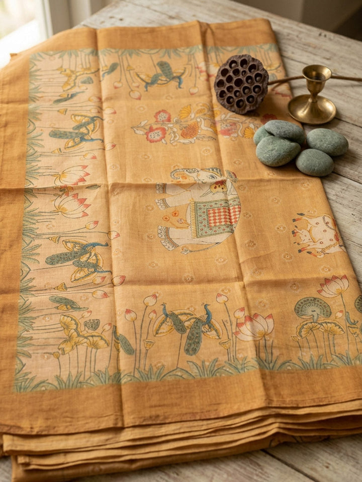 Embroidered Tissue Unstitched Suit With Pant &amp; Dupatta