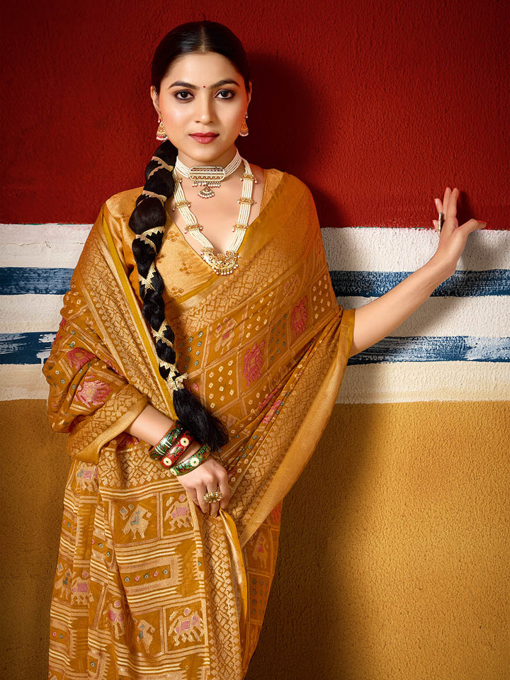 Abstract Print Georgette Saree