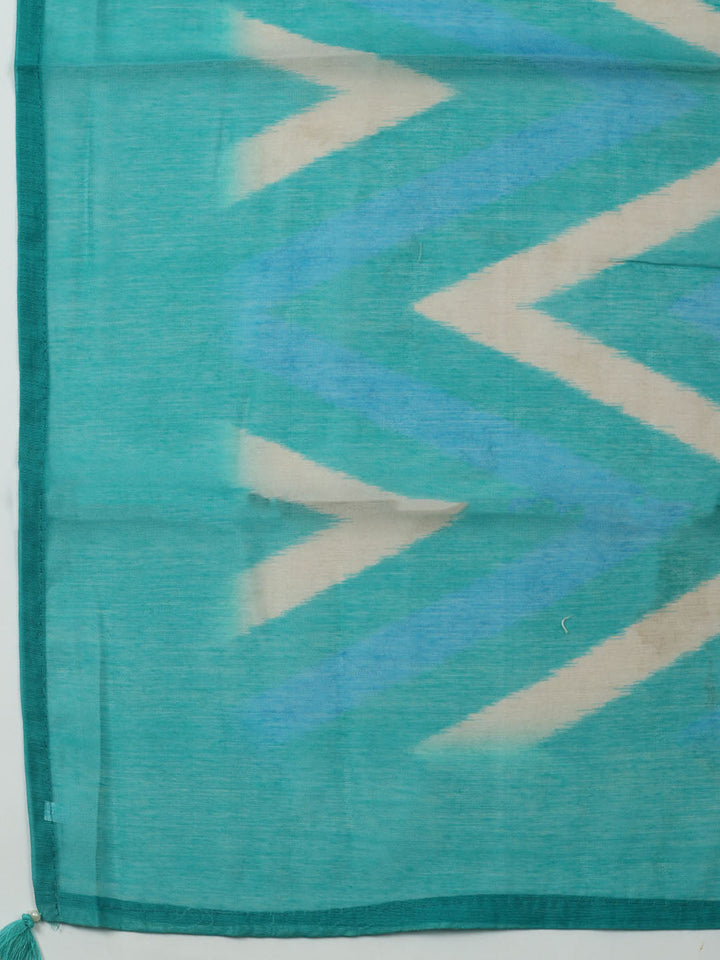 Embroidered Chanderi Unstitched Suit With Dupatta