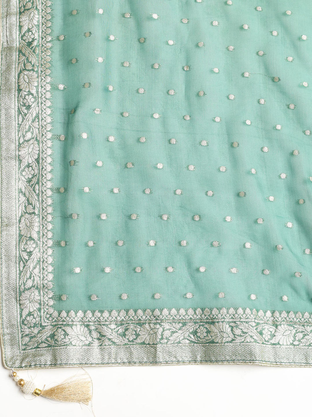 Embroidered Tissue Unstitched Suit With Dupatta