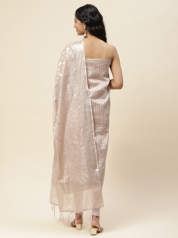 Woven Chanderi Unstitched Suit With Dupatta