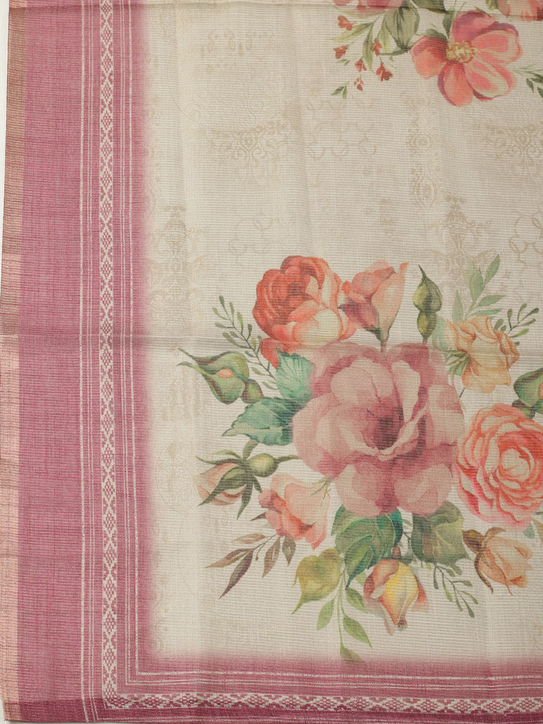 Embroidered Tissue Unstitched Suit With Pant &amp; Dupatta