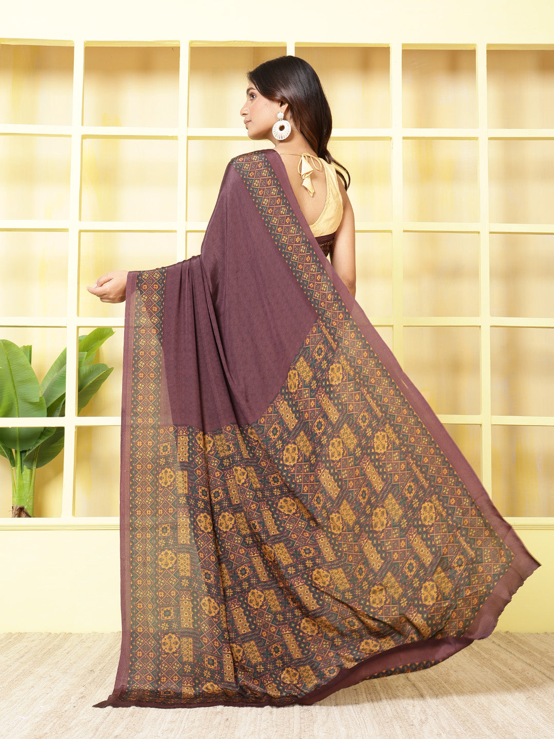 Digital Printed Crepe Saree