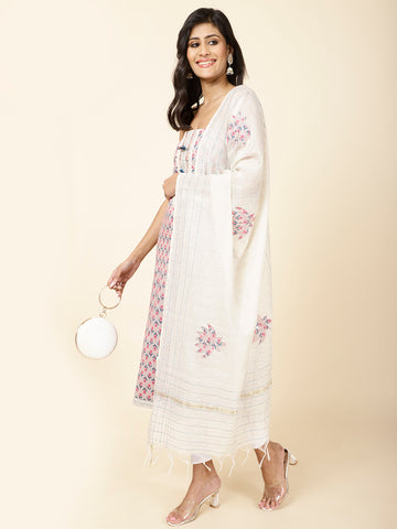 Printed Cotton Unstitched Suit Piece With Dupatta