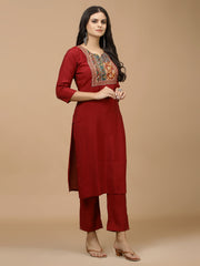 Printed Chanderi Kurta With Pants & Dupatta