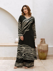 Neck Embroidery Cotton Blend Kurti With Palazzo