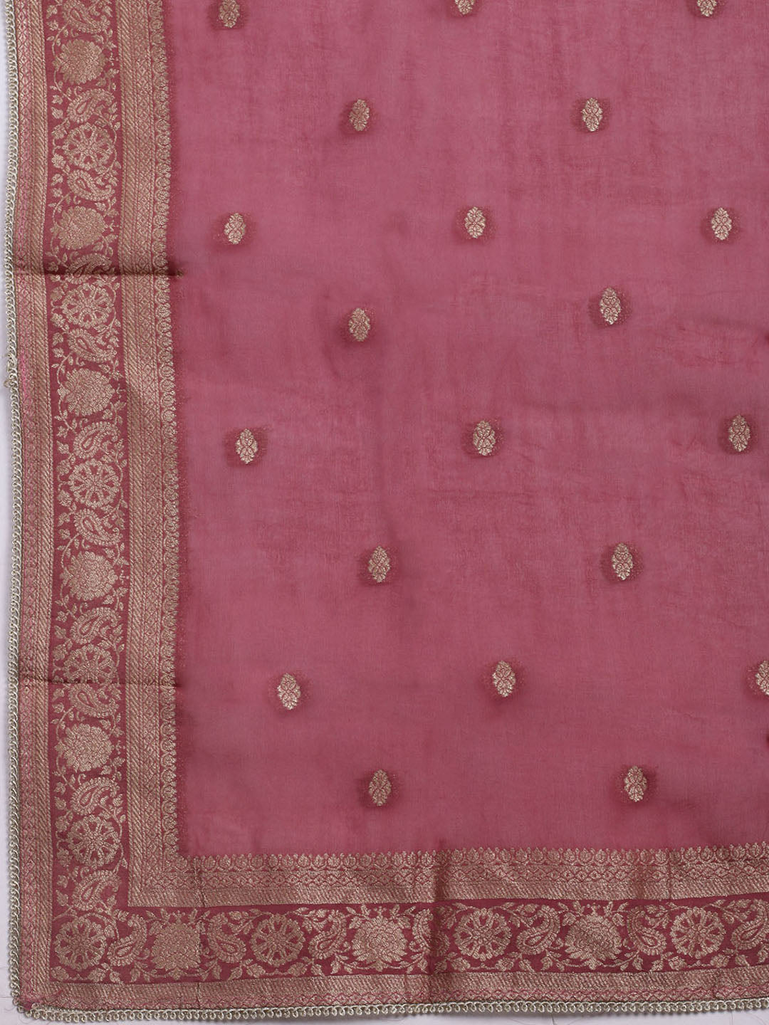 Woven Design Chanderi Unstitched Suit With Dupatta
